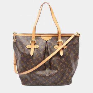 Pre Owned Louis Vuitton Palermo GM Brown Monogram Canvas Shoulder Bag
