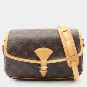 Pre Owned Louis Vuitton Sologne Brown Monogram Leather Crossbody Bag