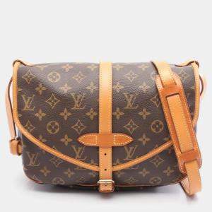 Pre Owned Louis Vuitton Saumur 30 Brown Monogram Canvas Crossbody Bag