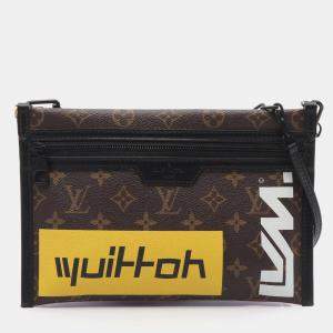 Louis Vuitton Flat Messenger Shoulder Bag  Monogram Denim Brown