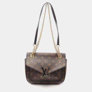 Pre Owned Louis Vuitton Passy Brown Monogram Canvas Shoulder Bag