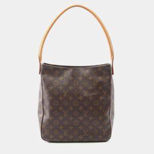Pre Owned Louis Vuitton Looping GM Brown Monogram Canvas Shoulder Bag