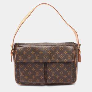 Pre Owned Louis Vuitton Vivacite GM BrownMonogram Canvas Shoulder Bag