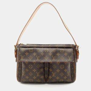Pre Owned Louis Vuitton Vivacite GM BrownMonogram Canvas Shoulder Bag