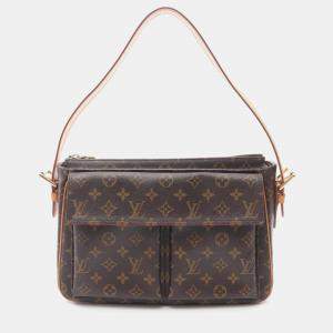 Pre Owned Louis Vuitton Vivacite MM Brown Monogram Canvas Shoulder Bag