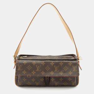 Pre Owned Louis Vuitton Vivacite MM Brown Monogram Canvas Shoulder Bag