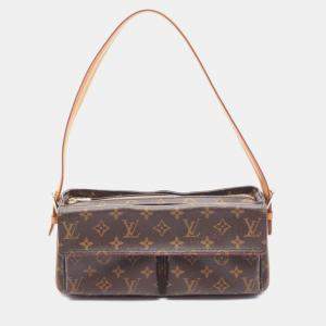 Pre Owned Louis Vuitton Vivacite MM Brown Monogram Canvas Shoulder Bag