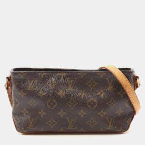 Pre Owned Louis Vuitton Trotter Monogram Canvas Shoulder Bag