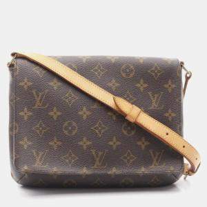 Louis Vuitton Musette Tango Brown Monogram Canvas Crossbody Bag
