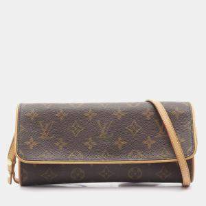 Louis Vuitton Pochette Twin GM Brown Monogram Canvas Crossbody Bag