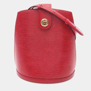 Pre Owned Louis Vuitton Cluny Red Epi Leather Castilian Red Shoulder Bag