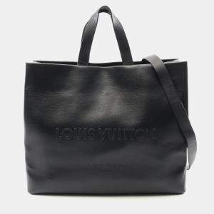 Louis Vuitton Shopper Tote MM Noir Leather Handbag