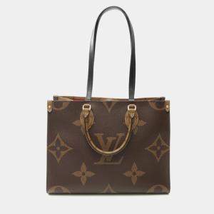 Pre Owned Louis Vuitton OnTheGo MM Monogram Giant Reverse Canvas Tote Bag