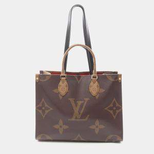 Louis Vuitton On The Go MM Monogram Giant Reverse Canvas Shoulder Tote