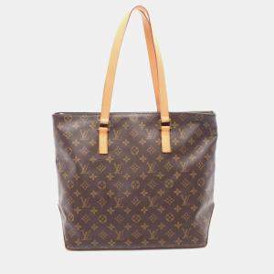 Louis Vuitton Cabas Mezzo Brown Monogram Canvas Tote