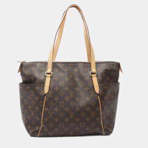 Louis Vuitton Totally MM Brown Monogram Canvas Leather Tote