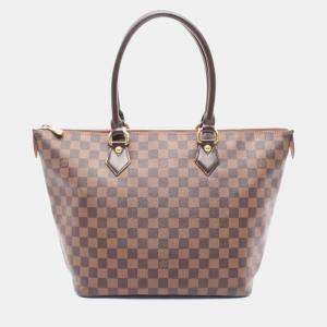Pre Owned Louis Vuitton Saleya MM Damier Ebene Canvas Tote Bag