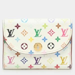 Pre Owned حافظة بطاقات أعمال  لويس فيتون فيزيت أبيض متعدد الألوان مونوجرام