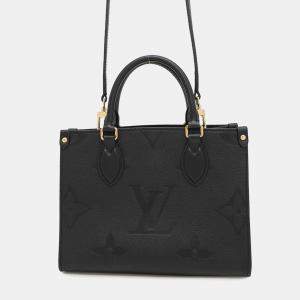 Pre Owned Louis Vuitton OnTheGo PM Noir Monogram Empreinte Leather Tote Bag