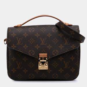 Pre Owned Louis Vuitton Brown Monogram Pochette Metis