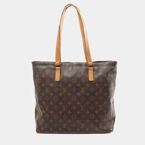 Pre Owned Louis Vuitton Cabas Mezzo Shoulder Tote Bag Monogram Canvas