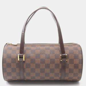 Pre Owned Louis Vuitton Papillon 26 Damier Ebene Canvas Top Handle Bag