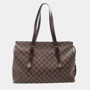 Pre Owned Louis Vuitton Chelsea Damier Ebene Canvas Shoulder Tote Bag