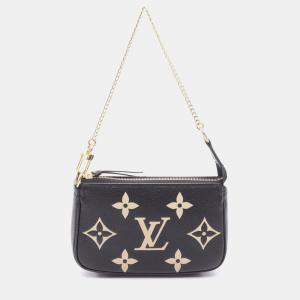 Pre Owned Louis Vuitton Mini Pochette Accessoires Black Monogram Empreinte Leather Clutch Bag