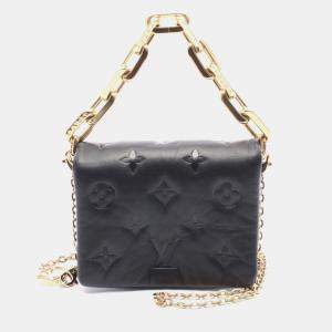 Pre Owned Louis Vuitton Coussin Black Monogram Embossed Leather Shoulder Bag