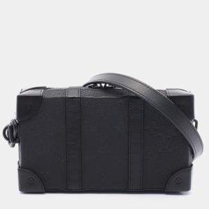 Louis Vuitton Soft Trunk Black Monogram Taurillon Leather Shoulder Bag