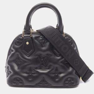 Pre Owned Louis Vuitton Alma Soft BB Noir Bubblegram Leather Shoulder Bag