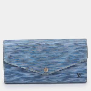 Louis Vuitton Blue Denim Epi Leather Sarah NM Wallet 