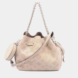 Pre Owned Louis Vuitton Bella Beige Mahina Leather Satchel