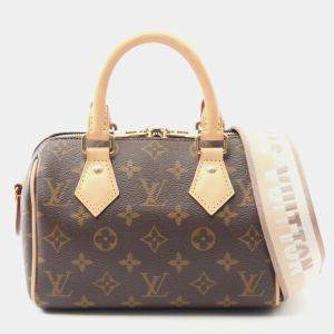 Louis Vuitton Speedy Bandouliere 20 Handbag Coated Canvas Leather Monogram Brown