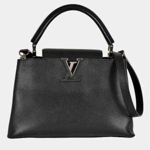 Pre Owned Louis Vuitton Capucines MM Black Leather Shoulder Bag