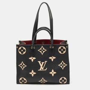 Louis Vuitton Black/Beige Monogram Empreinte Leather Onthego MM Tote