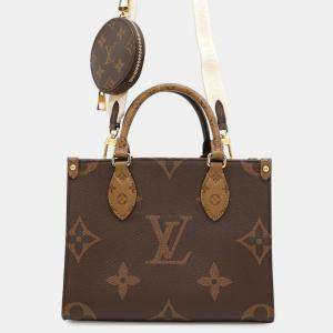 Louis Vuitton Onthego Red Monogram Monogram Reverse Canvas Monogram Giant Size Pm