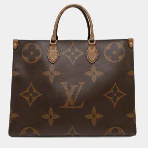 Louis Vuitton Onthego Red Monogram Monogram Reverse Canvas Monogram Giant Size Gm