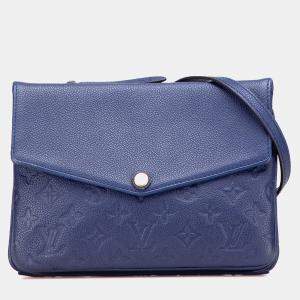 Pre Owned Louis Vuitton Blue Monogram Empreinte Twice