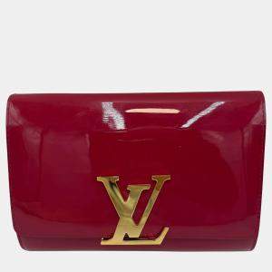 Louis Vuitton Louise Rouge Grenadine Vernis Leather Clutch Bag