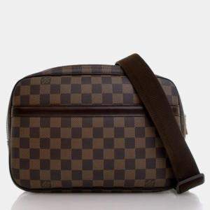 Pre Owned Louis Vuitton Reporter GM Brown Damier Ebene Coated Canvas Crossbody Bag