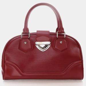 Pre Owned Louis Vuitton Bowling Montaigne GM Red Epi Leather Handbag