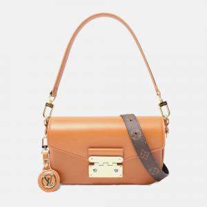 Pre Owned Louis Vuitton Swing Brown Calfskin Coated Canvas Leather Handbag