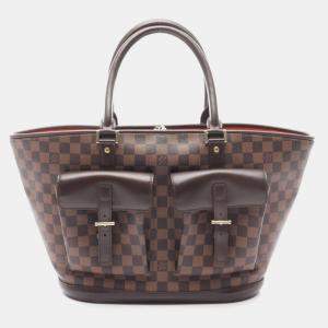 Pre Owned Louis Vuitton Manosque GM Damier Ebene Canvas Tote Bag