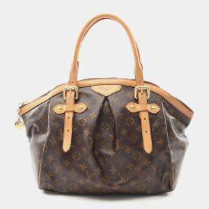Pre Owned Louis Vuitton Tivoli GM Brown Monogram Canvas Leather Shoulder Bag