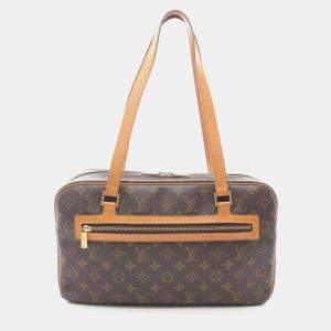Pre Owned Louis Vuitton Cite GM Brown Monogram Canvas Shoulder Travel Bag