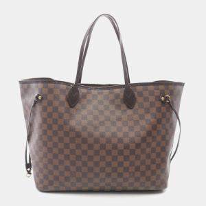 Pre Owned Louis Vuitton Neverfull GM Brown Damier Ebene Canvas Tote Bag