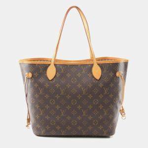 Pre Owned Louis Vuitton Neverfull MM Brown Monogram Canvas Tote Bag