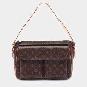 Pre Owned Louis Vuitton Vivacite GM Brown Monogram Canvas Shoulder Bag
