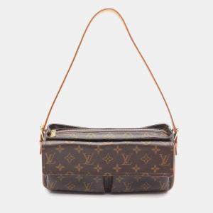 Pre Owned Louis Vuitton Vivacite MM Brown Monogram Canvas Shoulder Bag
